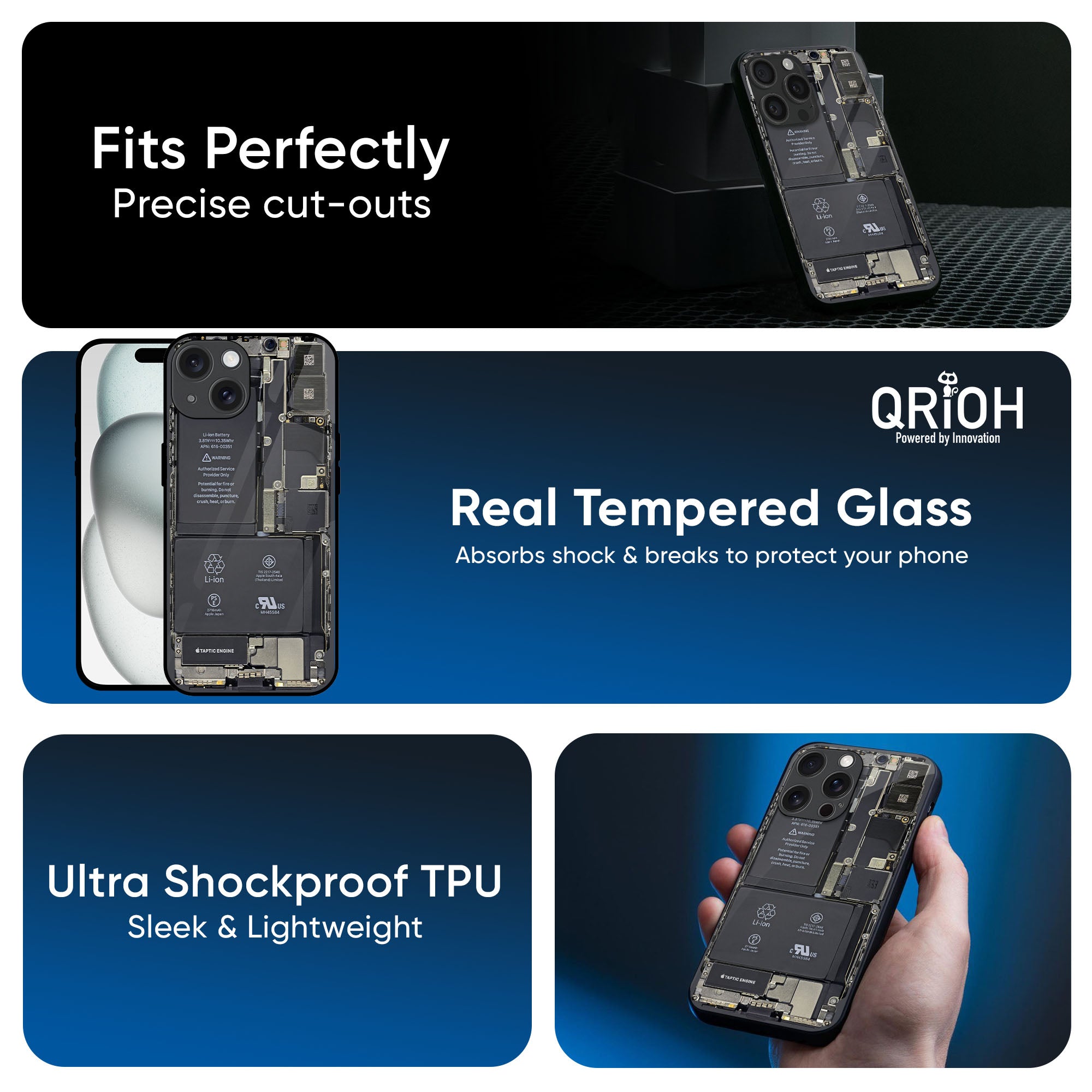 Skeleton Inside Glass Case for iPhone 16 Pro Max