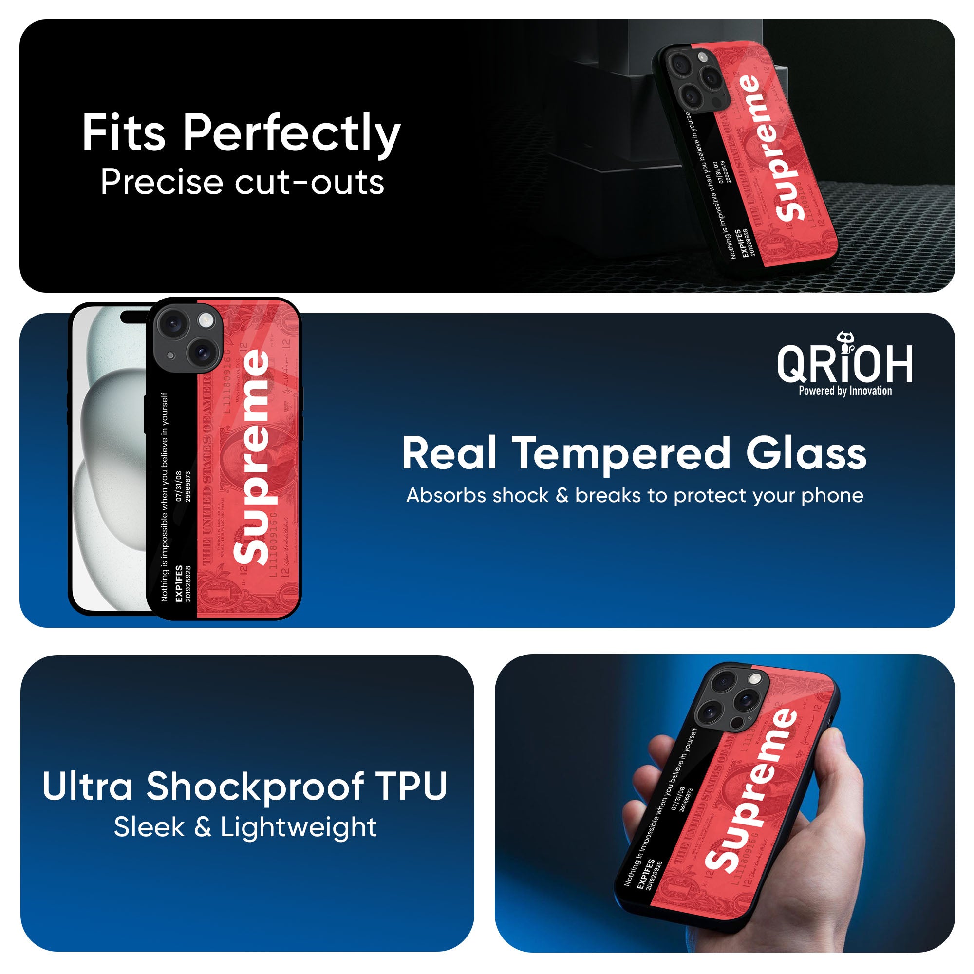 Supreme Ticket Glass Case for iPhone 16 Pro Max