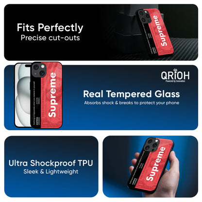 Supreme Ticket Glass Case for iPhone 16 Pro Max