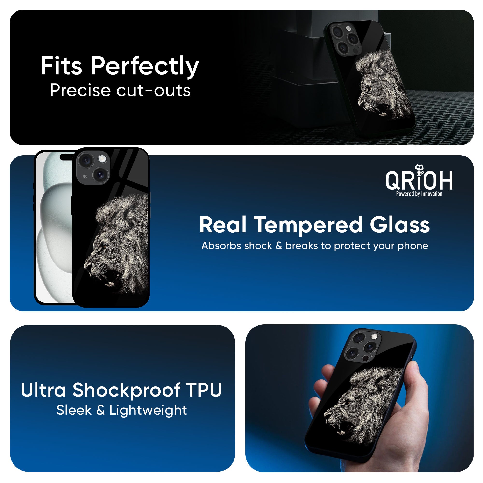 Brave Lion Glass Case for iPhone 16 Pro Max