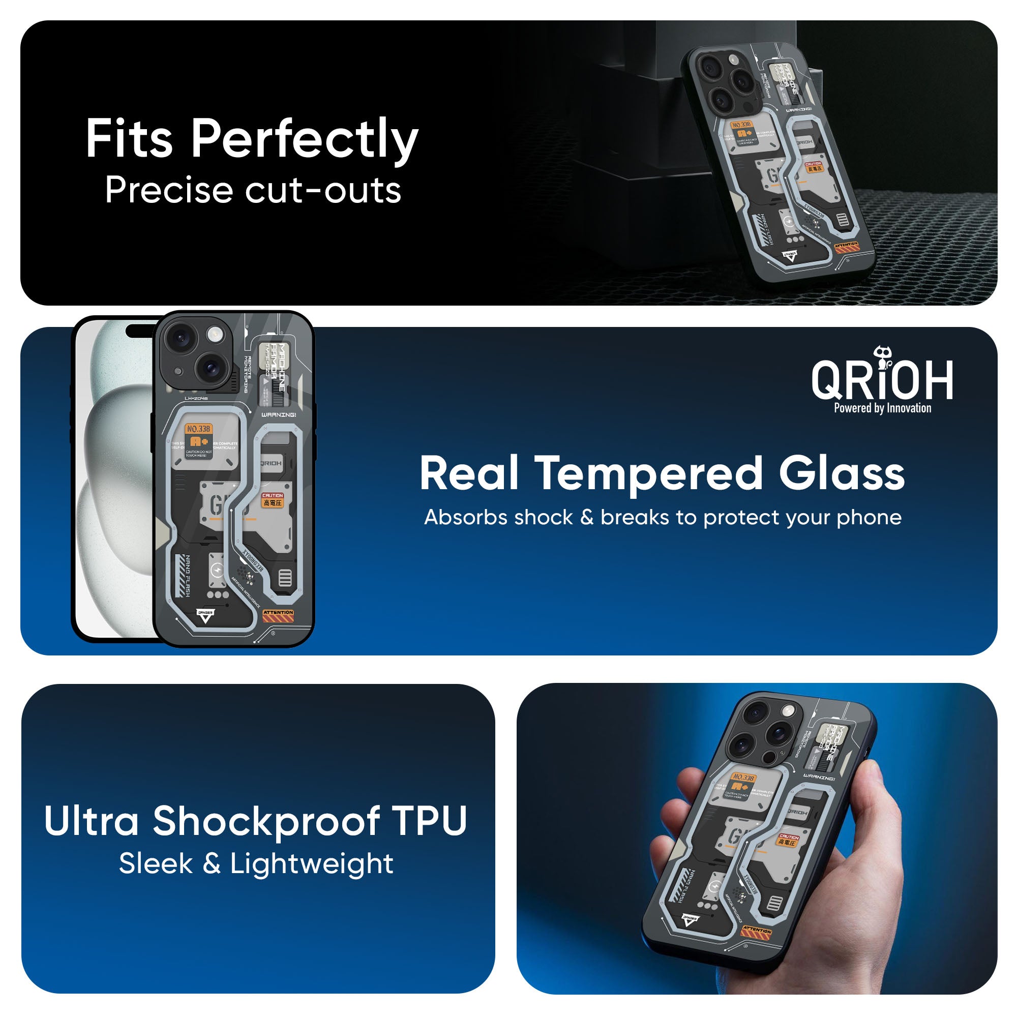 Retro Futuristic Glass Case for iPhone XS Max
