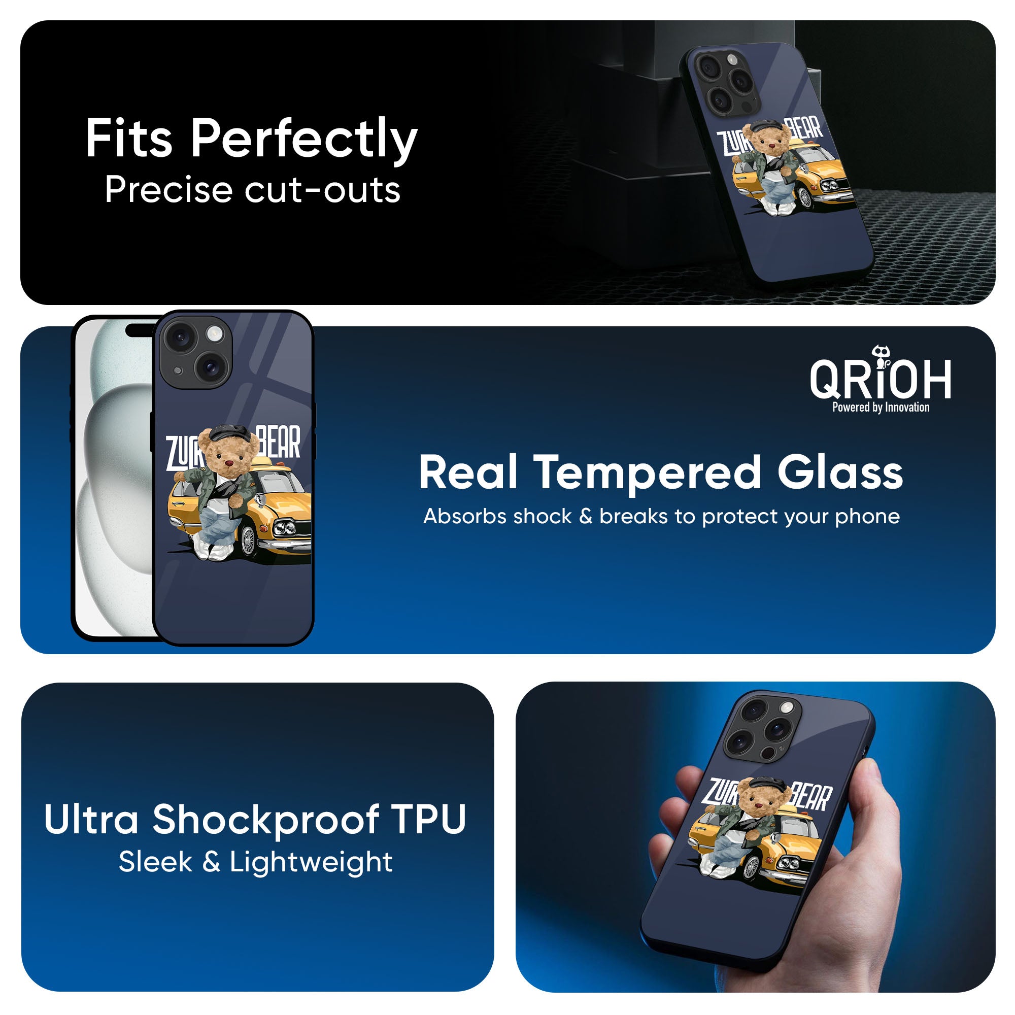 Adventurous Bear Glass Case for iPhone 6