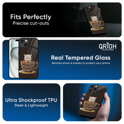 Tea With Kitty Glass Case For iPhone 16 Pro Max
