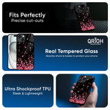 Heart Rain Fall Glass Case For iPhone 16 Pro Max