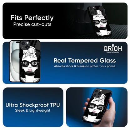 Girl Boss Glass Case For iPhone 16 Pro Max