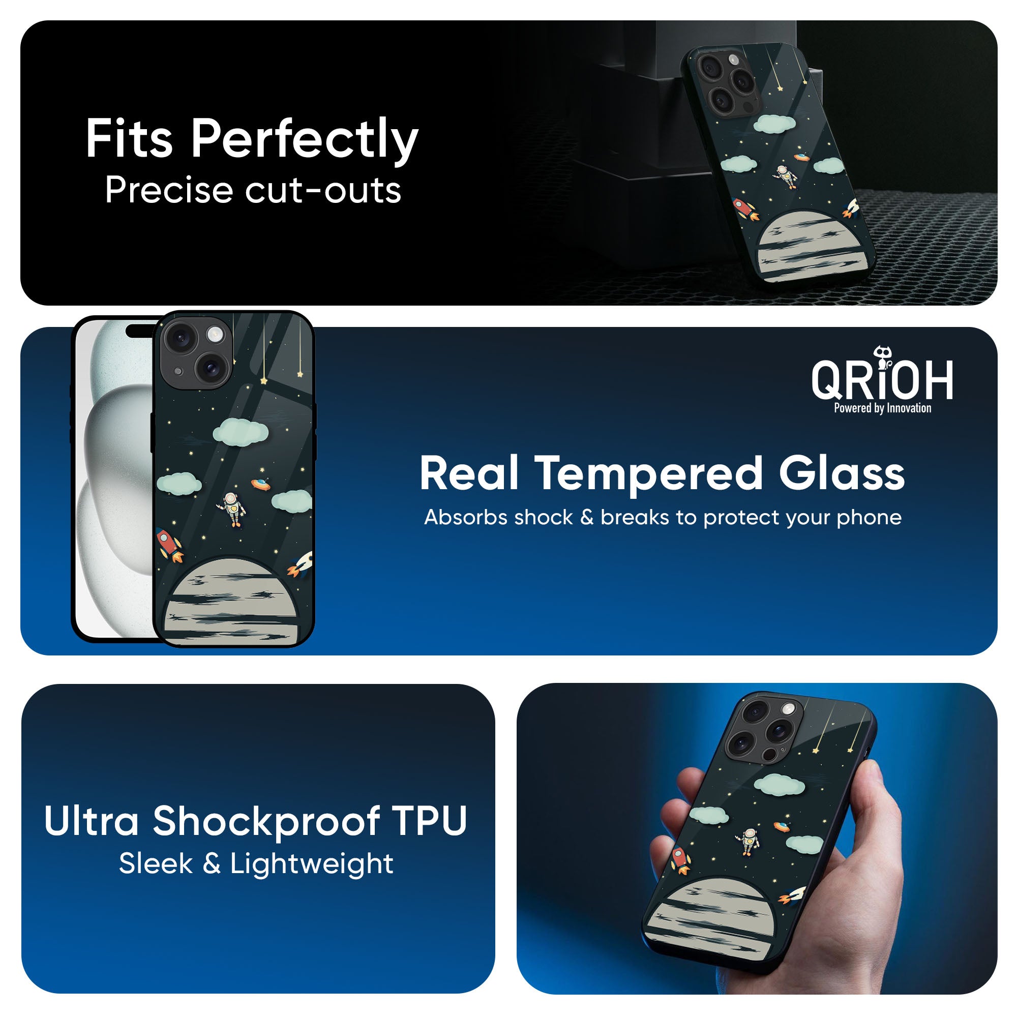 Astronaut Dream Glass Case For iPhone 16 Pro Max