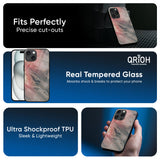 Pink And Grey Marble Glass Case For iPhone 16 Pro Max