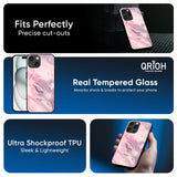 Diamond Pink Gradient Glass Case For iPhone 16 Pro Max