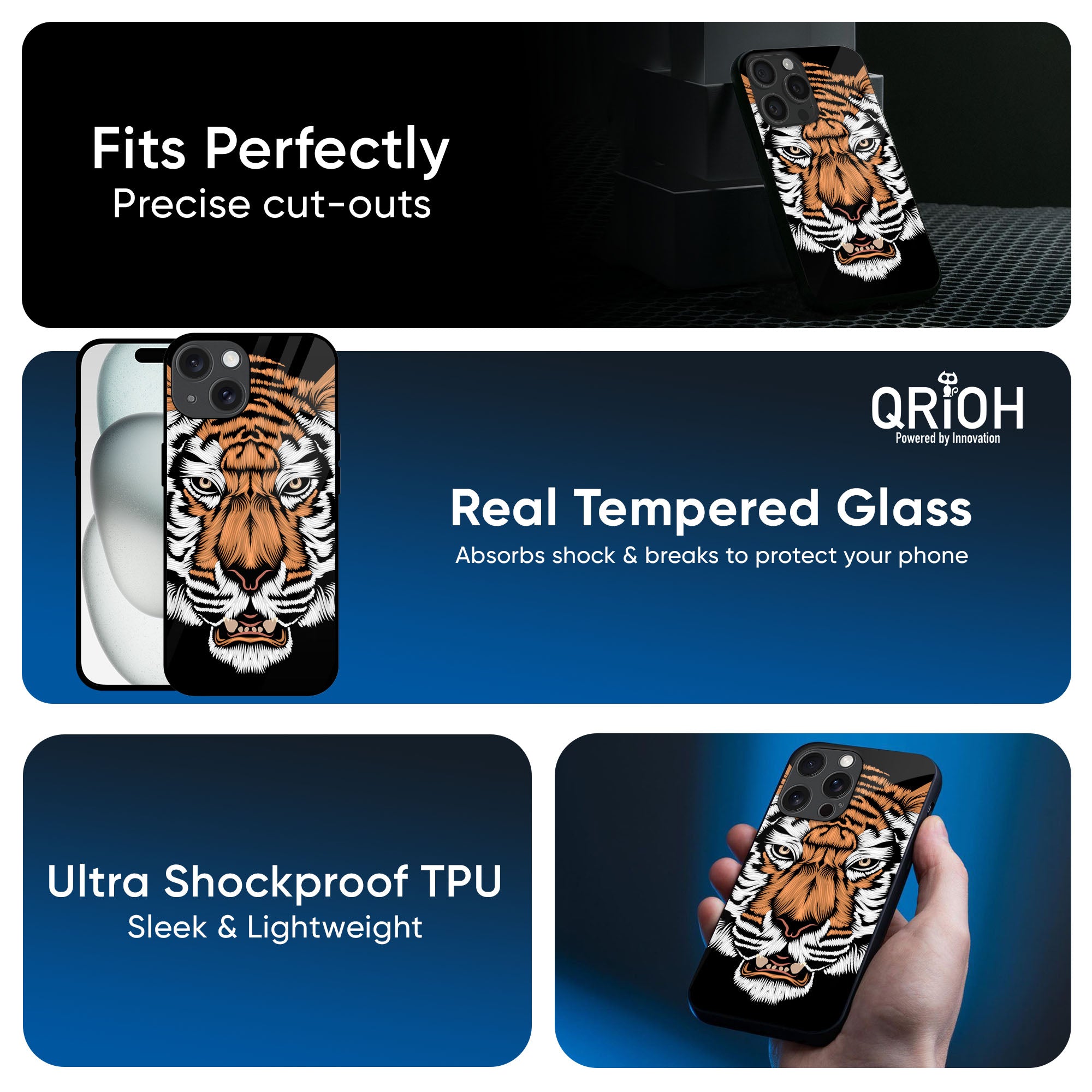 Angry Tiger Glass Case For iPhone 16 Pro Max