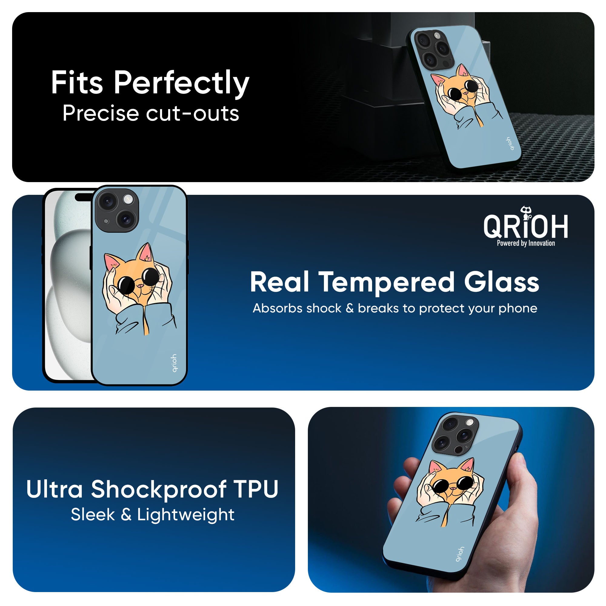Adorable Cute Kitty Glass Case For iPhone 16