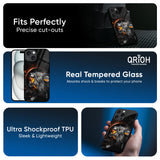Aggressive Lion Glass Case for iPhone 16 Plus