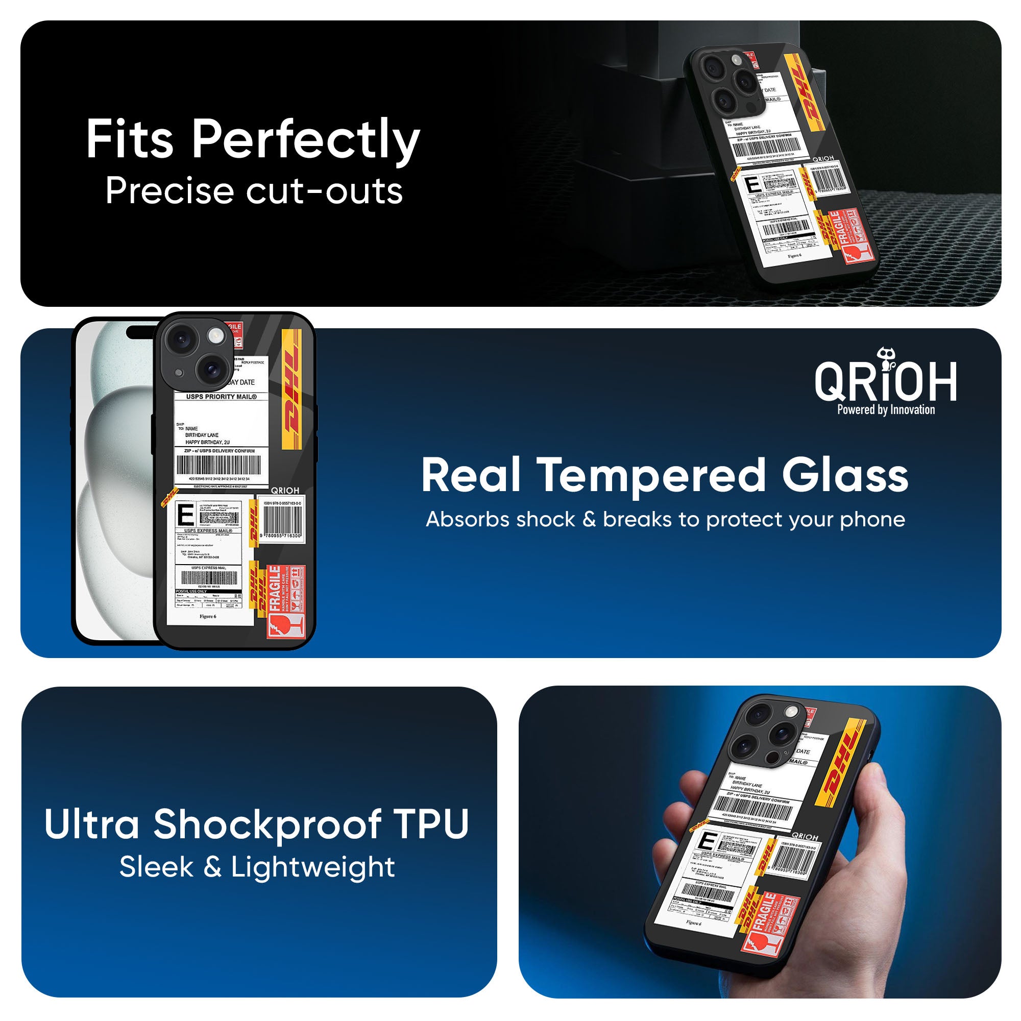 Cool Barcode Label Glass Case For iPhone 16 Plus
