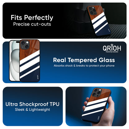 Bold Stripes Glass Case for iPhone 16 Pro Max