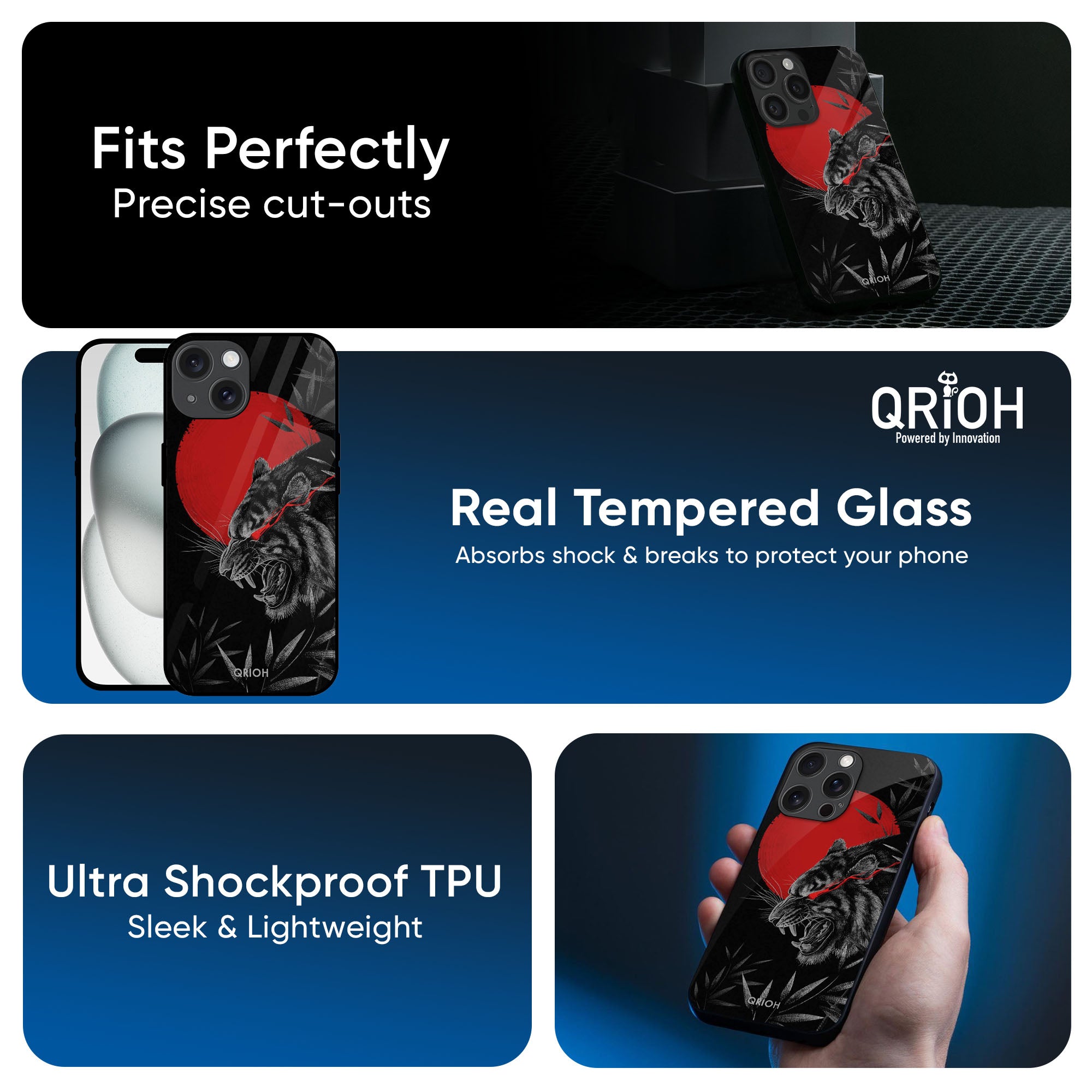 Red Moon Tiger Glass Case for iPhone 16 Pro Max