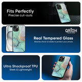 Green Marble Glass Case for iPhone 16 Pro Max