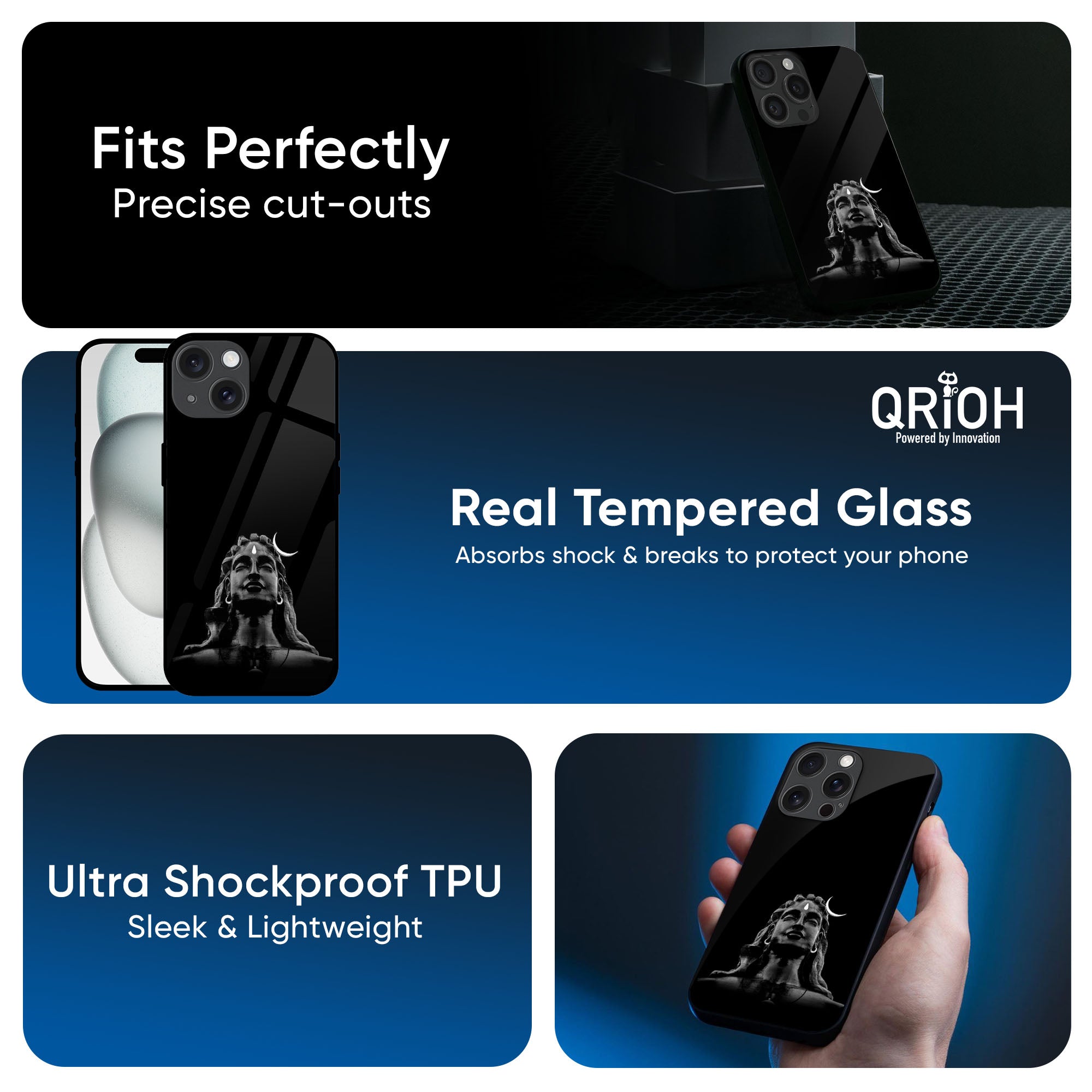 Adiyogi Glass Case for iPhone 16