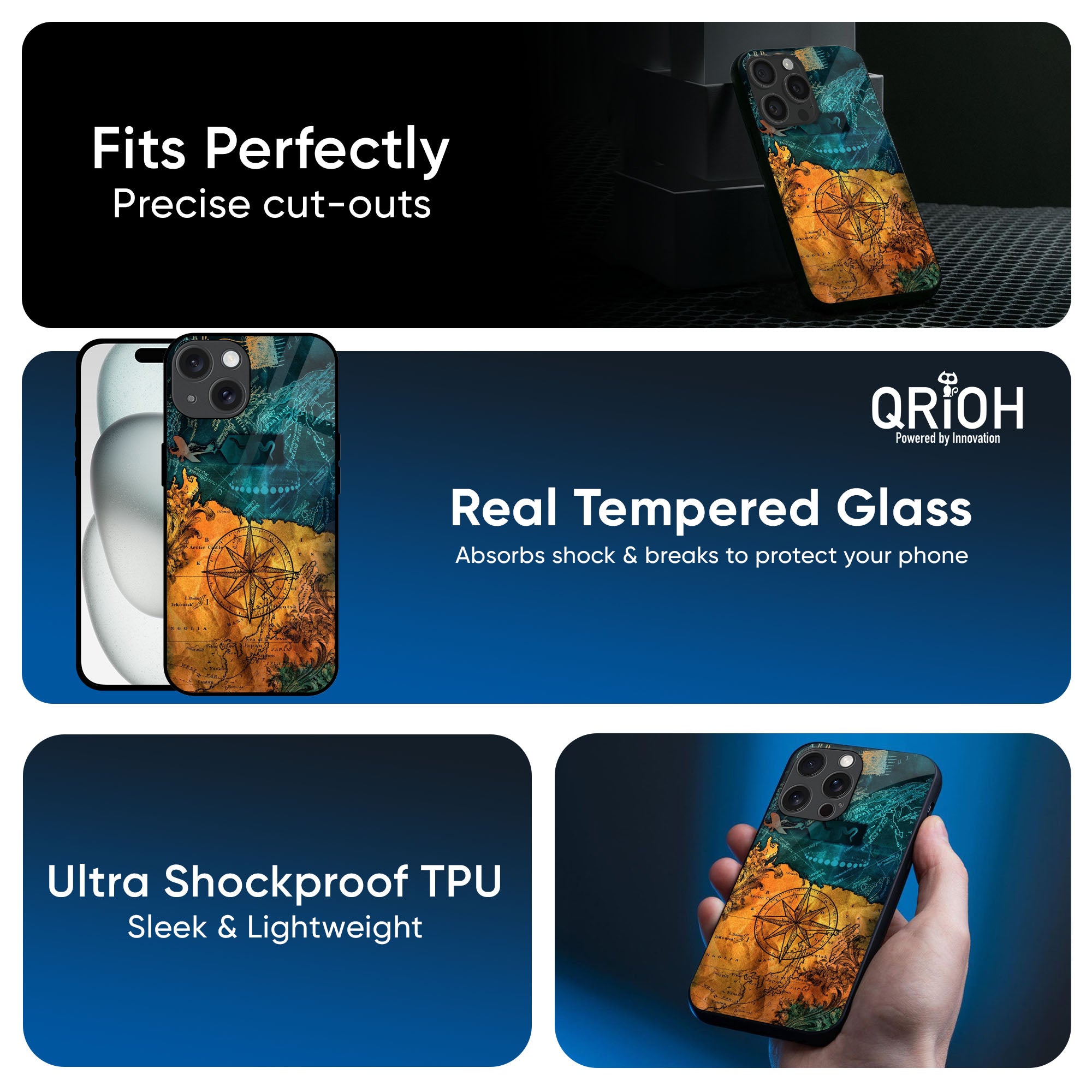 Architecture Map Glass Case for iPhone 16 Pro Max