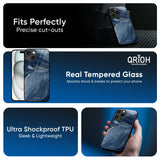 Deep Ocean Marble Glass Case for iPhone 16 Pro Max