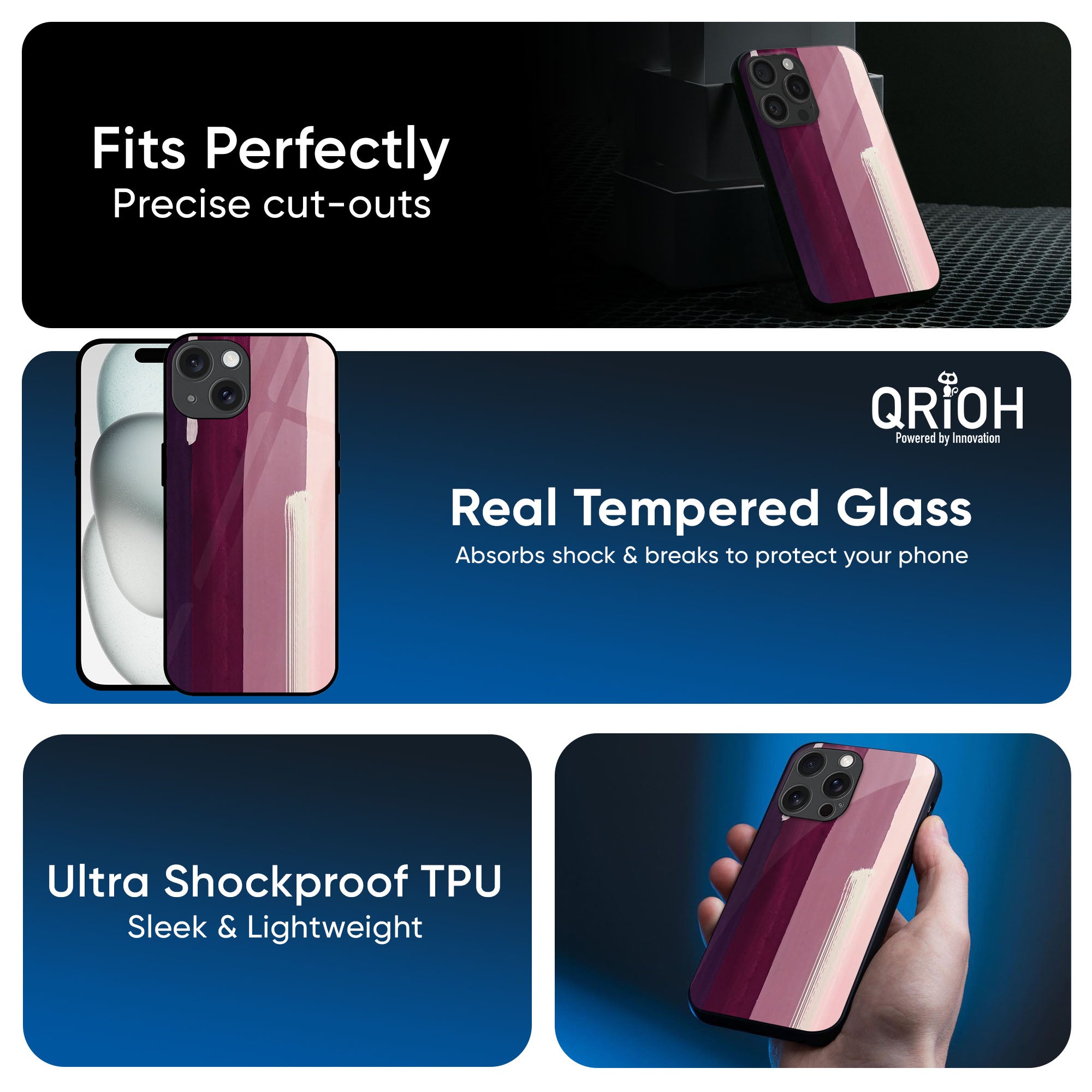 Brush Stroke Art Glass Case for iPhone 16 Pro Max
