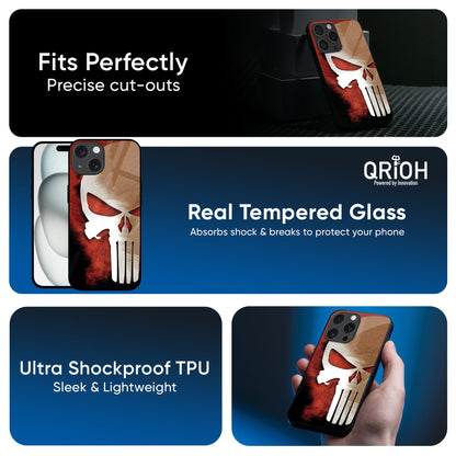 Red Skull Glass Case for iPhone 16 Pro Max