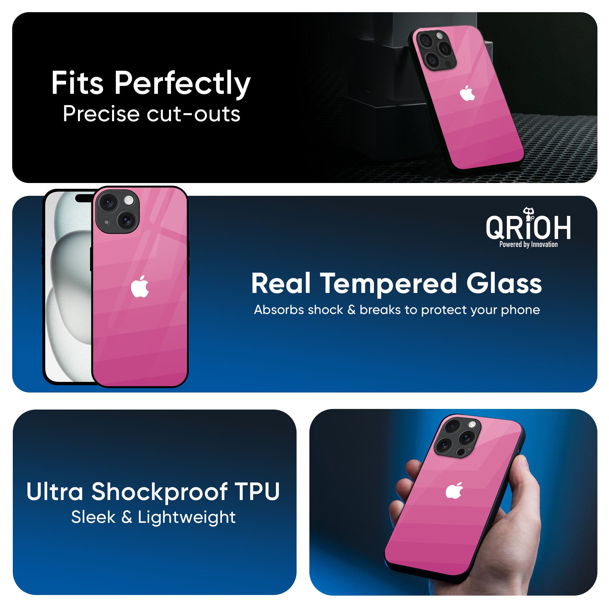 Pink Ribbon Caddy Glass Case for iPhone 16 Pro Max