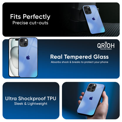 Vibrant Blue Texture Glass Case for iPhone 16 Pro Max