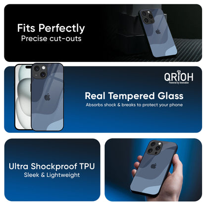 Navy Blue Ombre Glass Case for iPhone 17