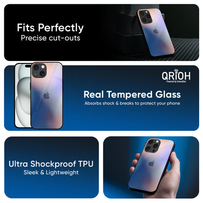 Blue Mauve Gradient Glass Case for iPhone 16 Pro Max