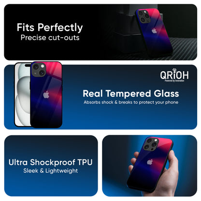 Blue Ombre Glass Case for iPhone 16 Pro Max