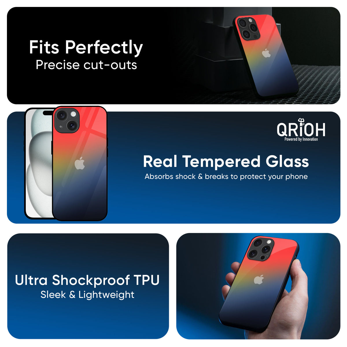 Rainbow Gradient Glass Case for iPhone 16