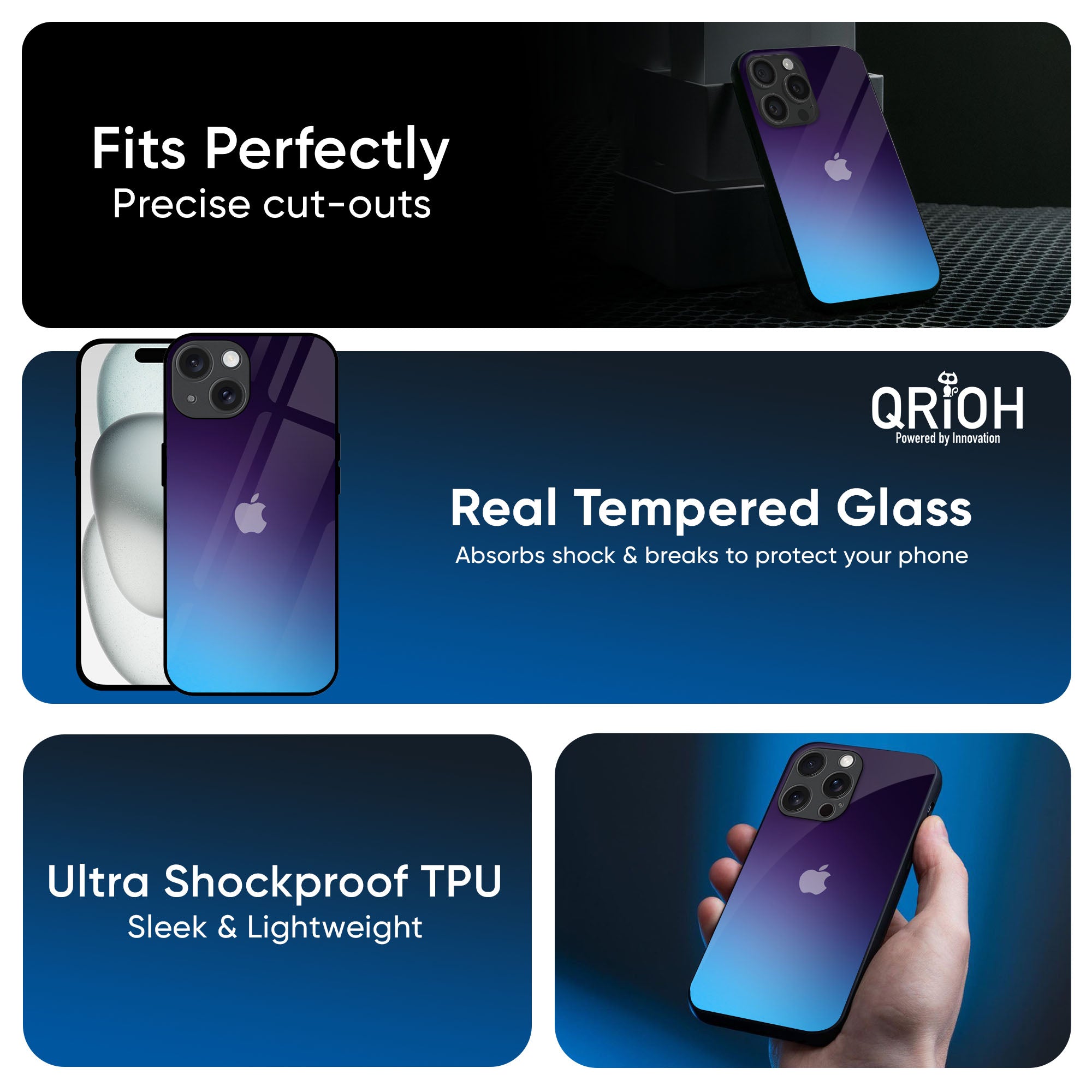 Dark Ocean Glass Case for iPhone 16 Pro Max