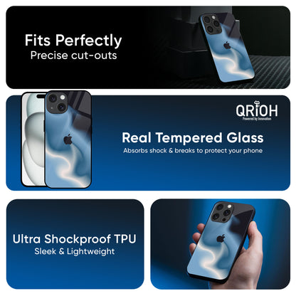 Blue Waves Glass Case for iPhone 16 Pro Max