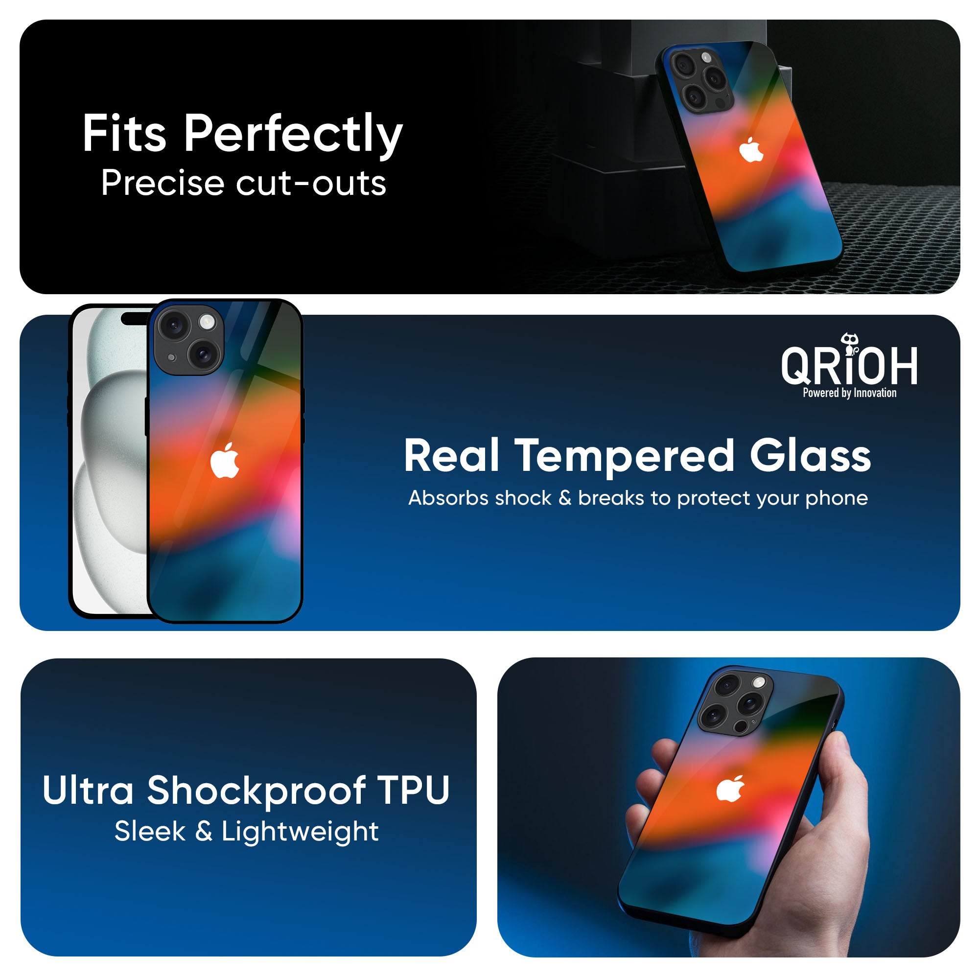 Fiery Orange Glass Case for iPhone 16 Pro Max