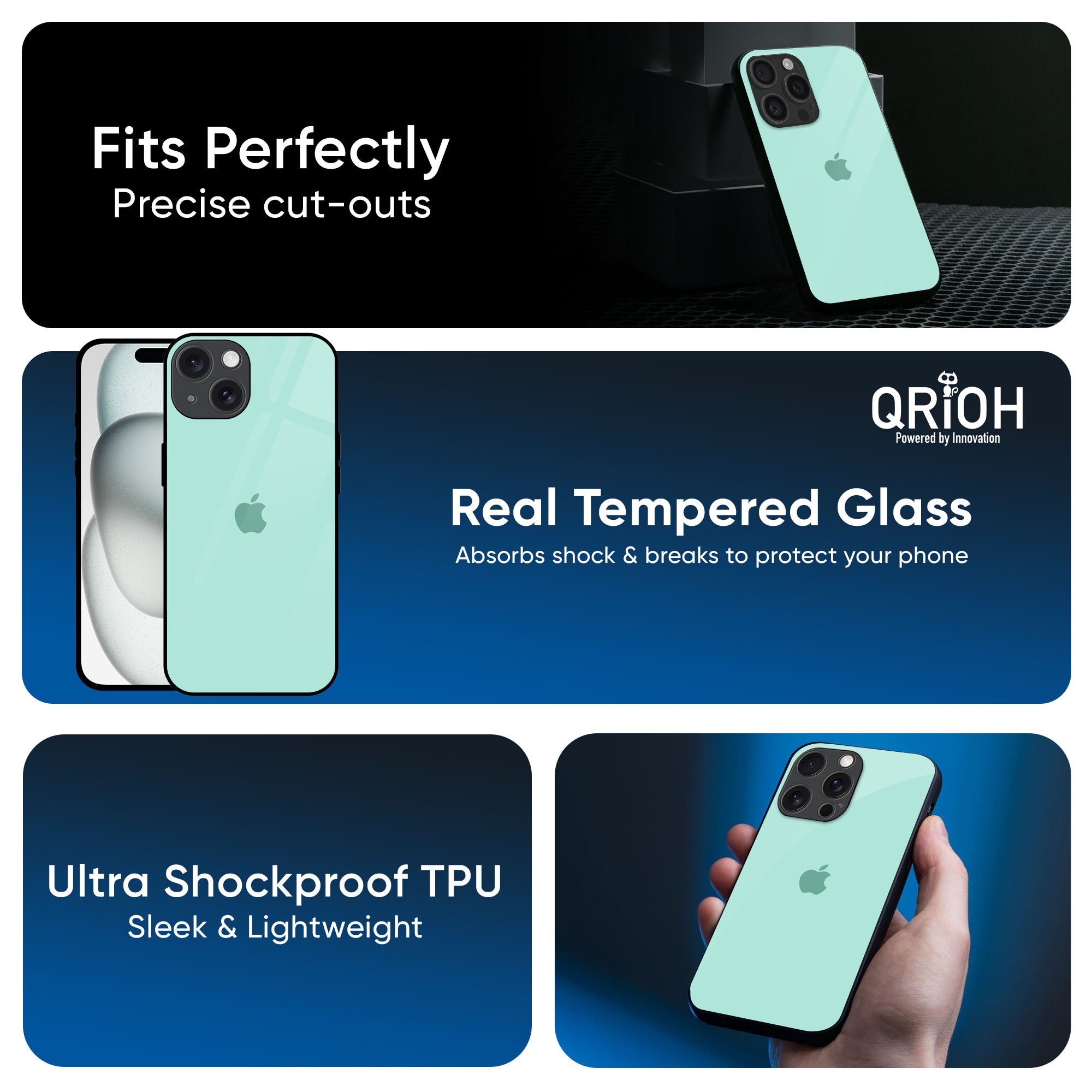 Teal Glass Case for iPhone 16 Pro Max