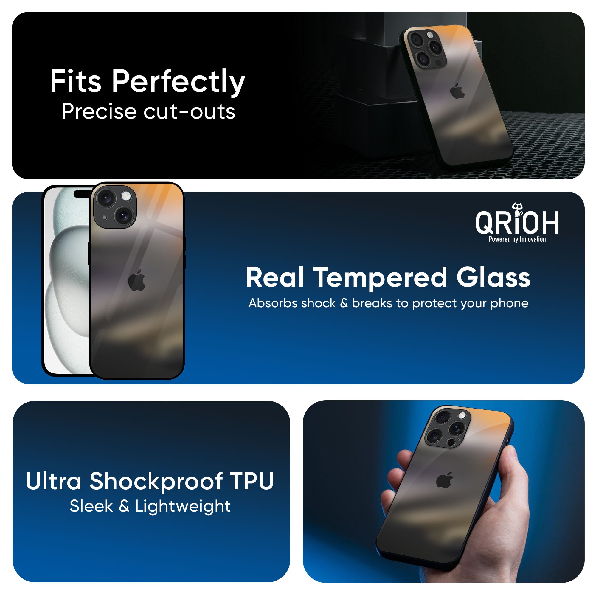 Minimalist Ombre Glass Case for iPhone 16 Pro Max
