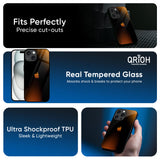 Orange Black Fusion Glass Case for iPhone 16