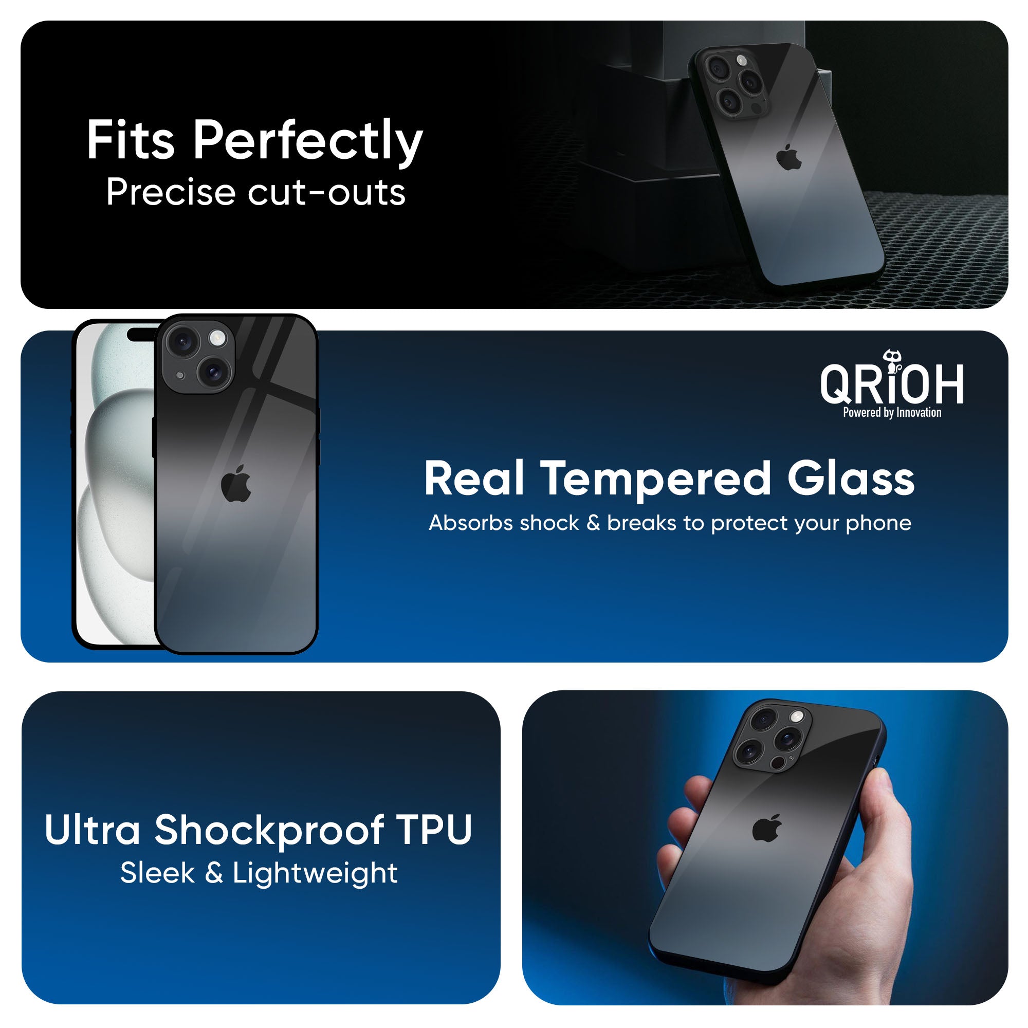 Dramatic Grey Glass Case for iPhone 16 Pro Max