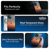 Aesthetic Orange Glass Case for iPhone 16 Plus