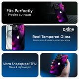 Pink Galaxy Glass Case for iPhone 16