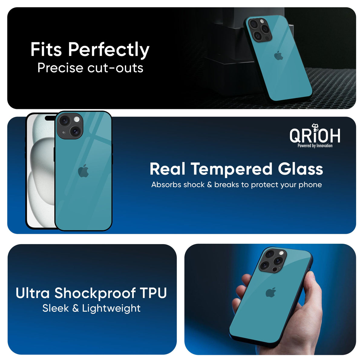 Oceanic Turquiose Glass Case for iPhone 17