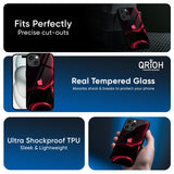 Red Thunder Glass Case for iPhone 16 Plus