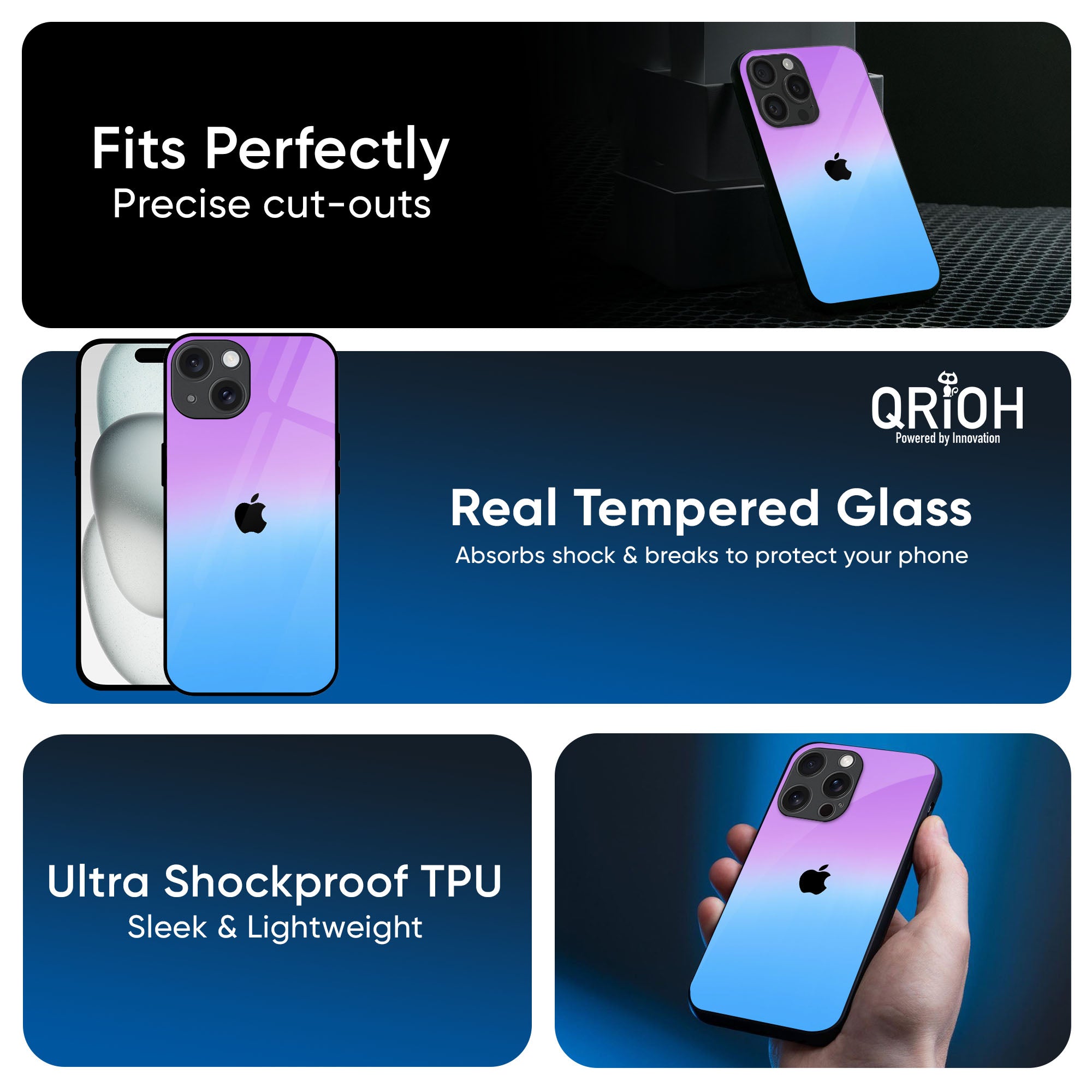 Unicorn Pattern Glass Case for iPhone 16 Pro Max