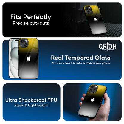 Yellow Shadow Glass Case for iPhone 16 Pro Max