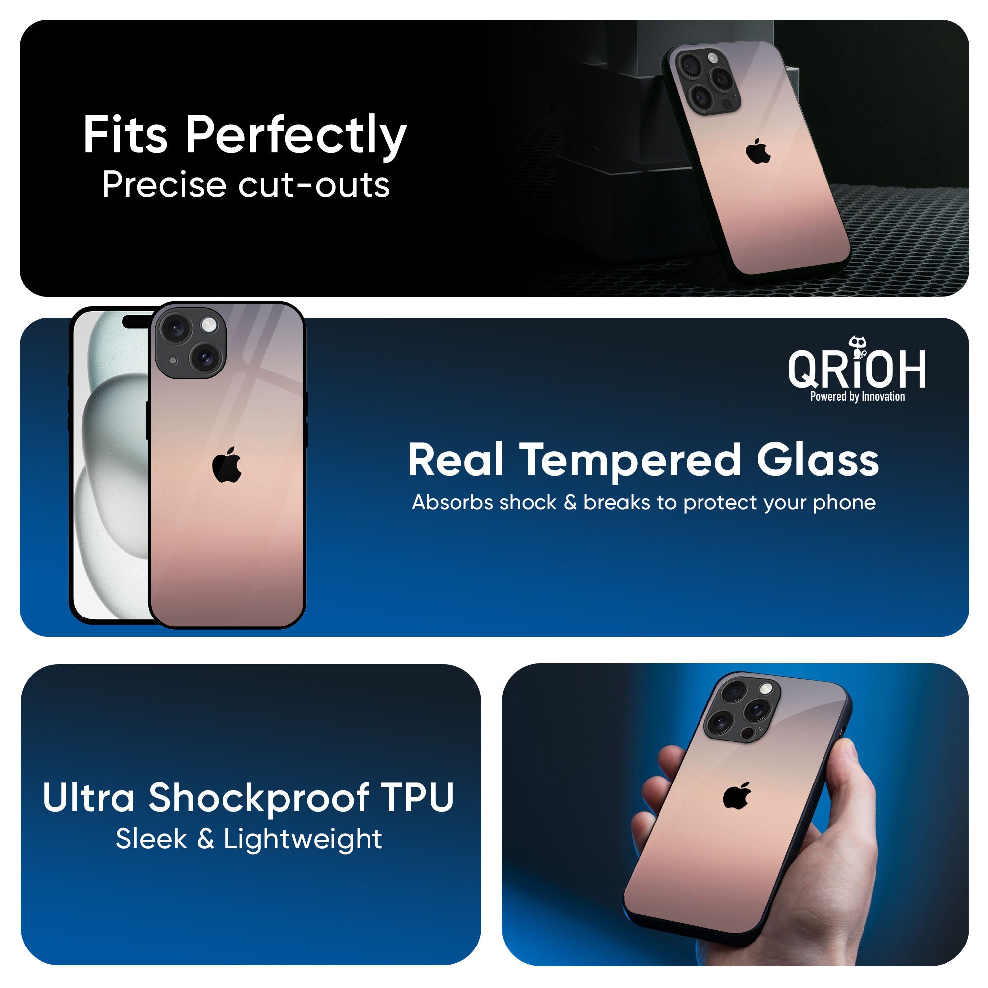 Golden Mauve Glass Case for iPhone 16 Plus