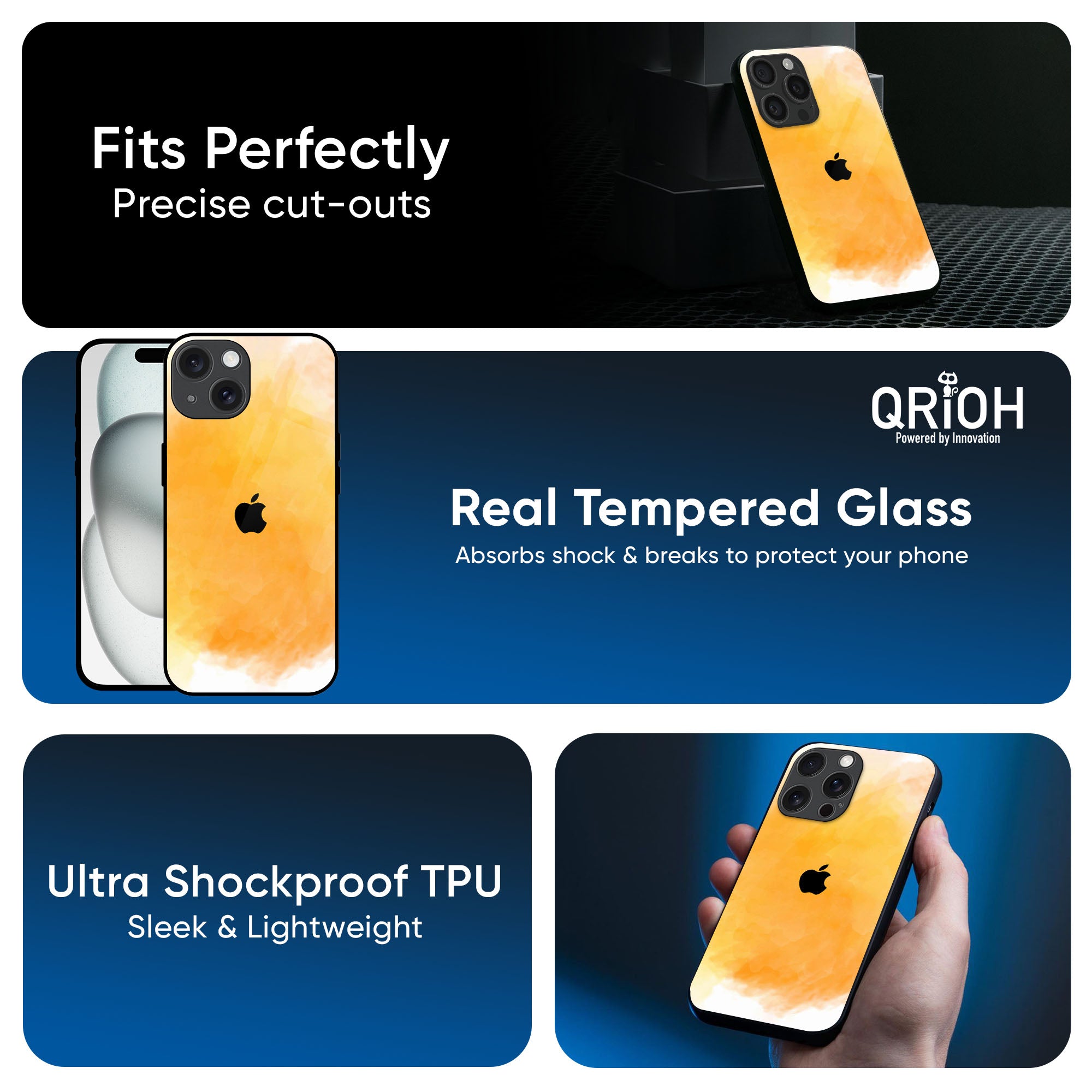 Rustic Orange Glass Case for iPhone 16 Pro Max