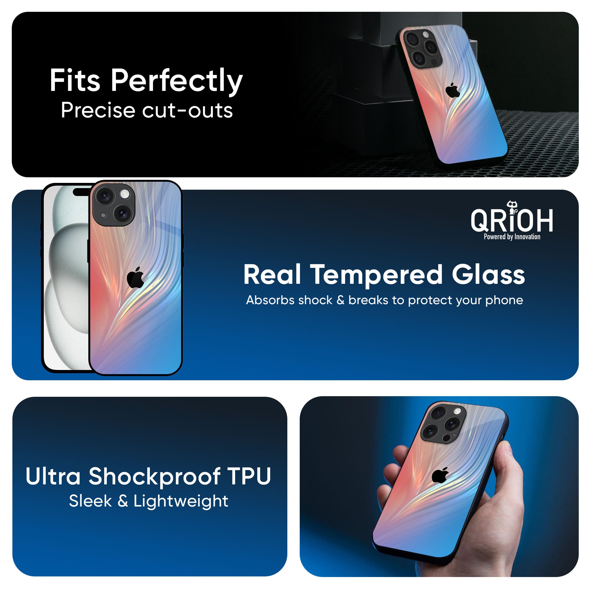 Mystic Aurora Glass Case for iPhone 16 Pro Max