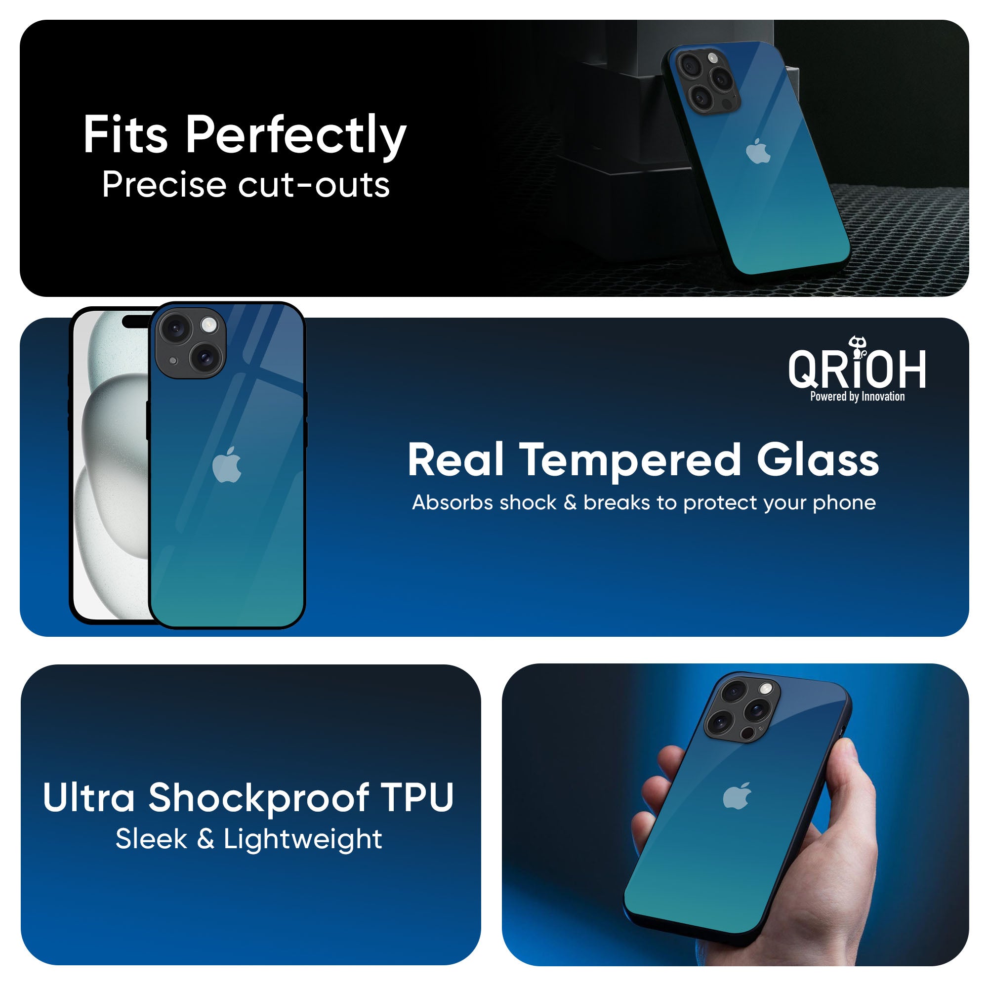 Celestial Blue Glass Case For iPhone 16 Pro Max