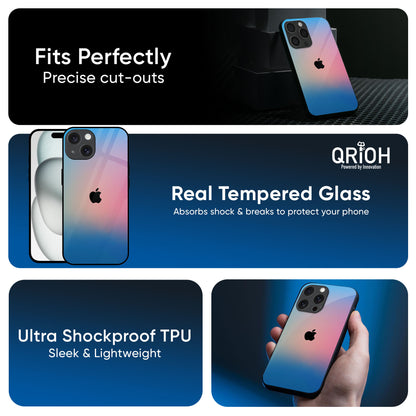 Blue & Pink Ombre Glass case for iPhone 16 Pro Max