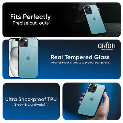 Arctic Blue Glass Case For iPhone 16 Pro Max