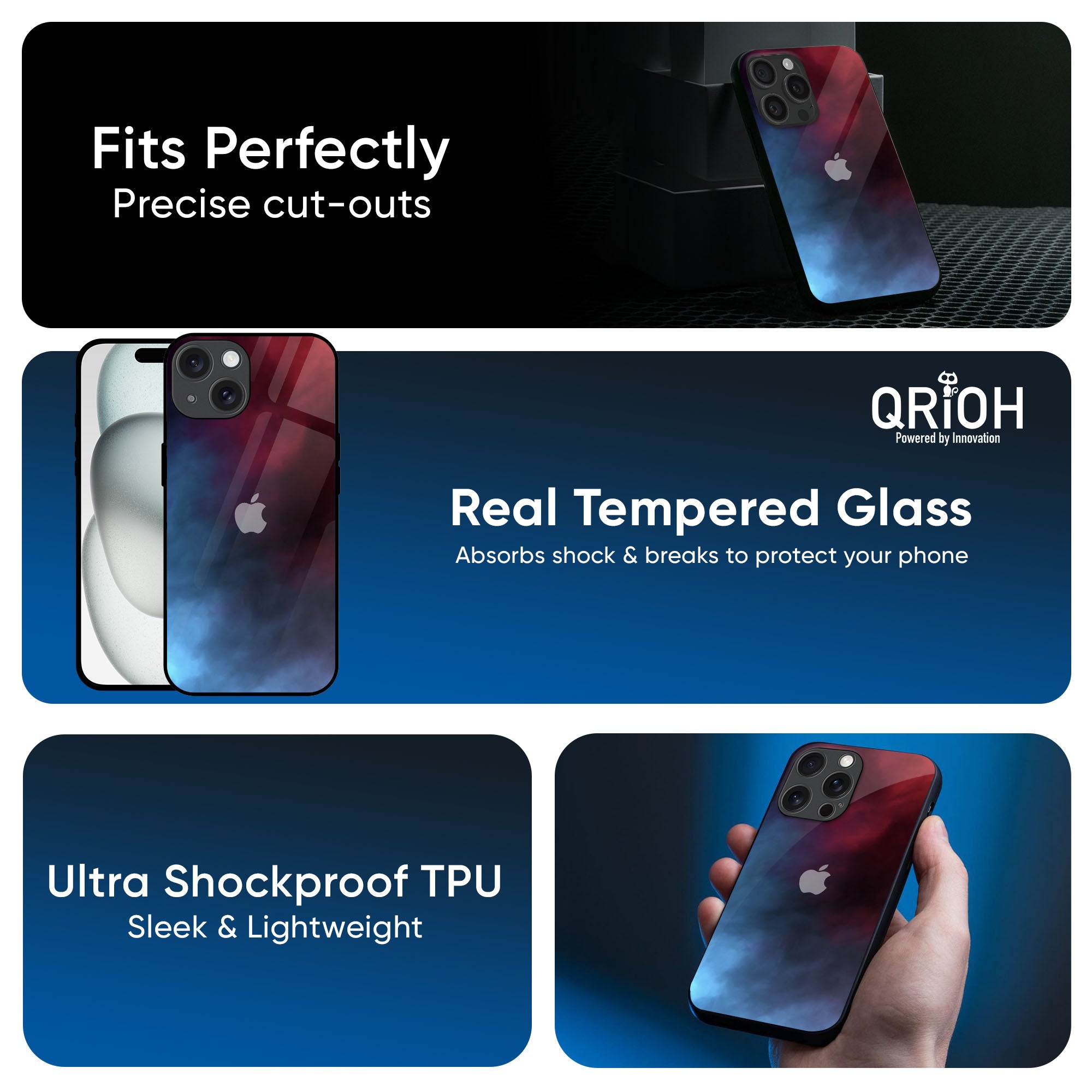 Smokey Watercolor Glass Case for iPhone 16 Pro Max